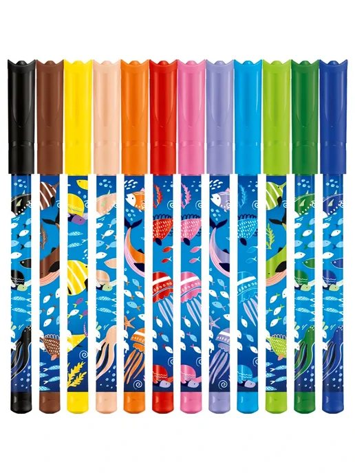 MAPED Фломастеры 12 цв. Color'Peps Ocean, смываемые, синий, фото 2