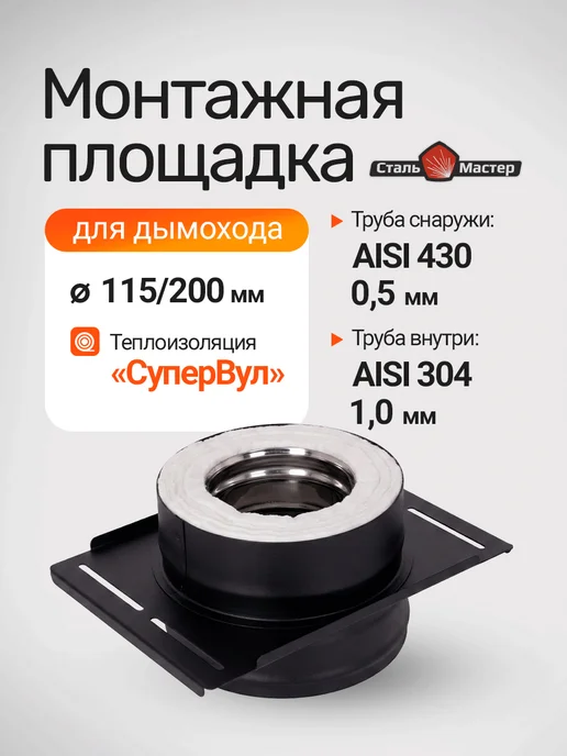 Сталь-Мастер Монтажная площадка утепленная — нерж 1 мм СУПЕРВУЛ, вариант