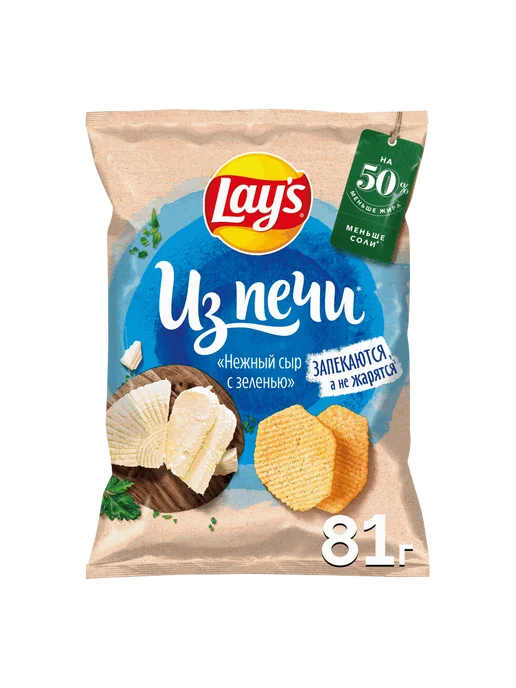 Чипсы картофельные LAY'S Нежный сыр с зеленью, 81г, 81 г