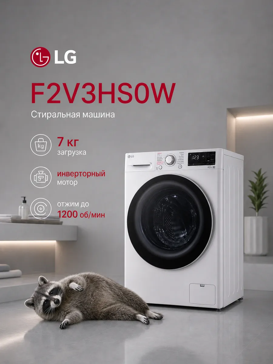 LG Стиральная машина узкая 7 кг F2V3HS0W