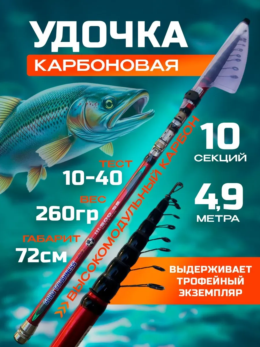 Удочка для рыбалки телескопическая Grows Culture 5 метров