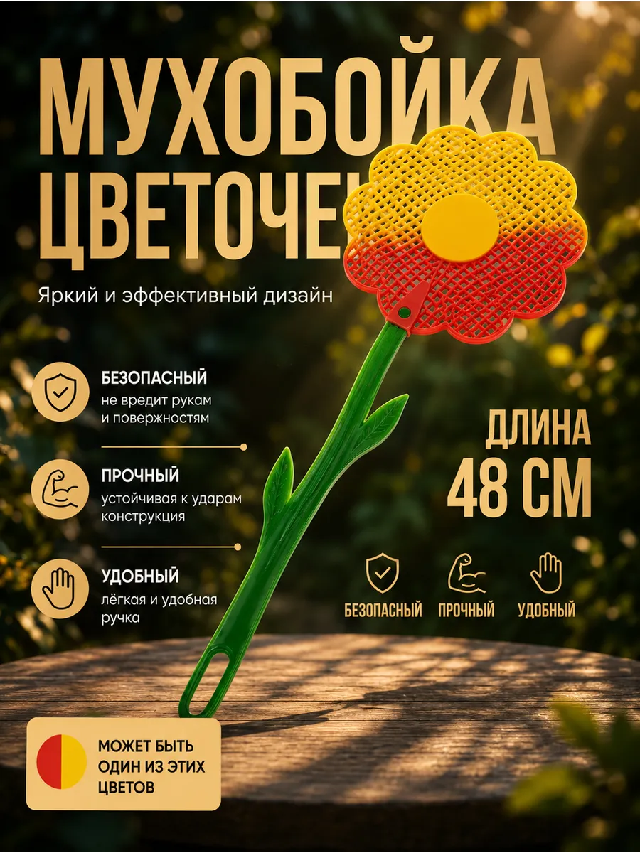 Мухобойка ручная в виде цветка