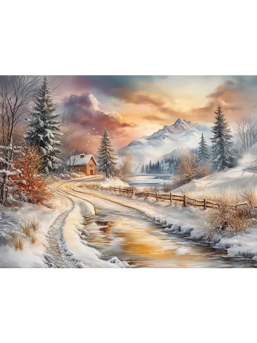 1001puzzle Пазл Алма деревянный 500 деталей. Зимняя сказка, вариант, фото 2
