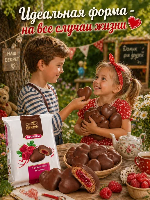 Пряники глазированные с ароматом малины 500 г, 500 г, фото 2
