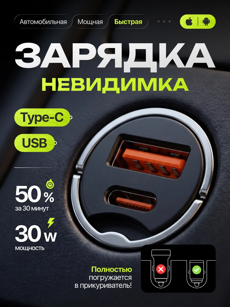 Зарядка в прикуриватель автомобильная