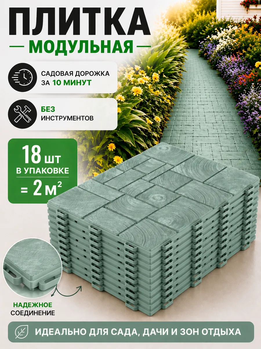 Плитка для дорожек садовая модульная, пластиковая для дачи