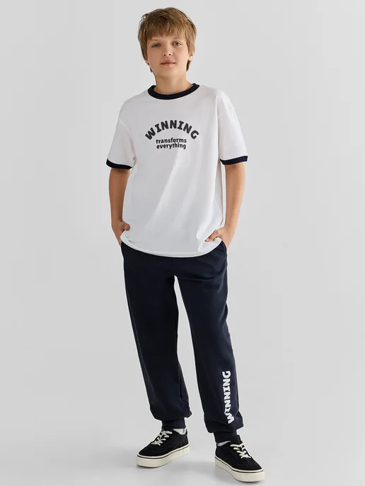 Mark Formelle Костюм летний футболка брюки с принтом, белый, фото 3