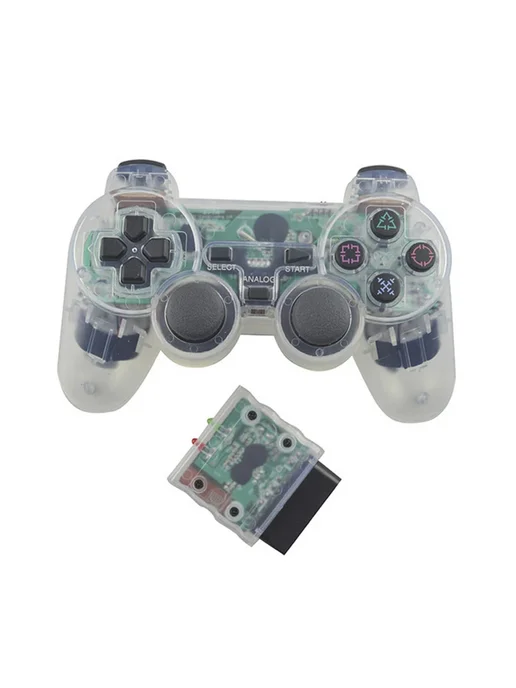 OZKVVM Беспроводной геймпад для PS2 фиолетовый, прозрачный, фиолетовый, фото 4