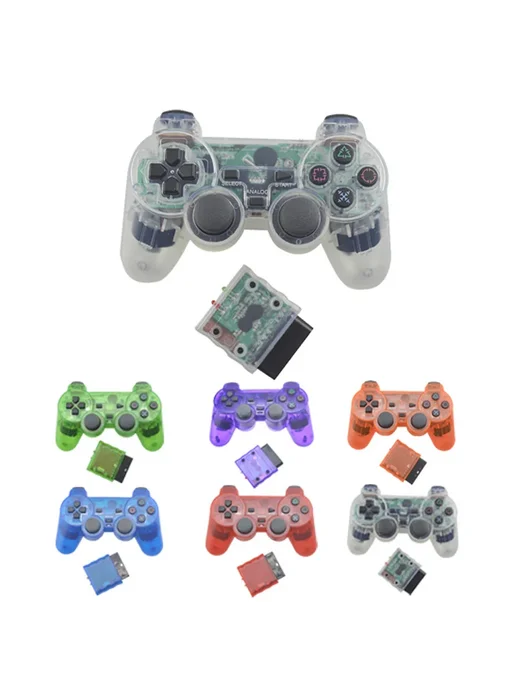 OZKVVM Беспроводной геймпад для PS2 фиолетовый, прозрачный, фиолетовый, фото 7