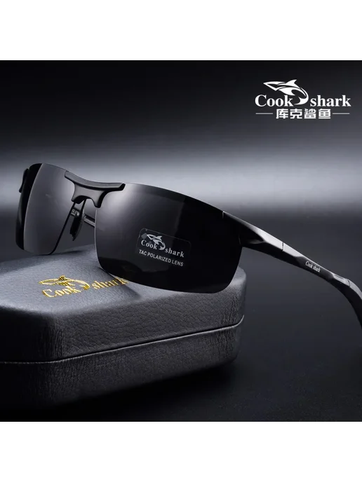 Cook Shark черные солнцезащитные очки с серыми линзами, черный, фото 4