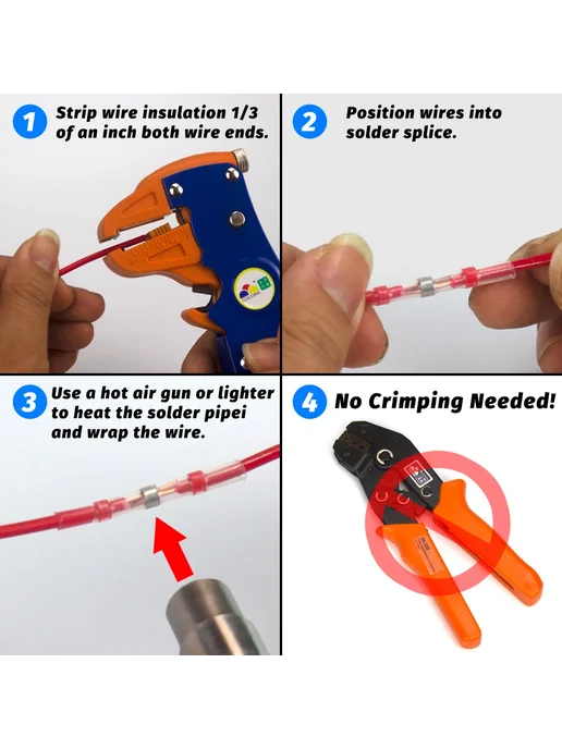 Нет бренда Теплоусадочные соединители 16-14AWG (1.5-2.5mm²) синие, синий, фото 5