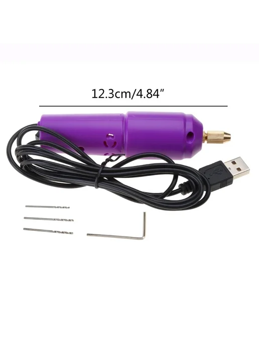 JAVRICK Мини электродрель USB 5В, фиолетовый, фото 7