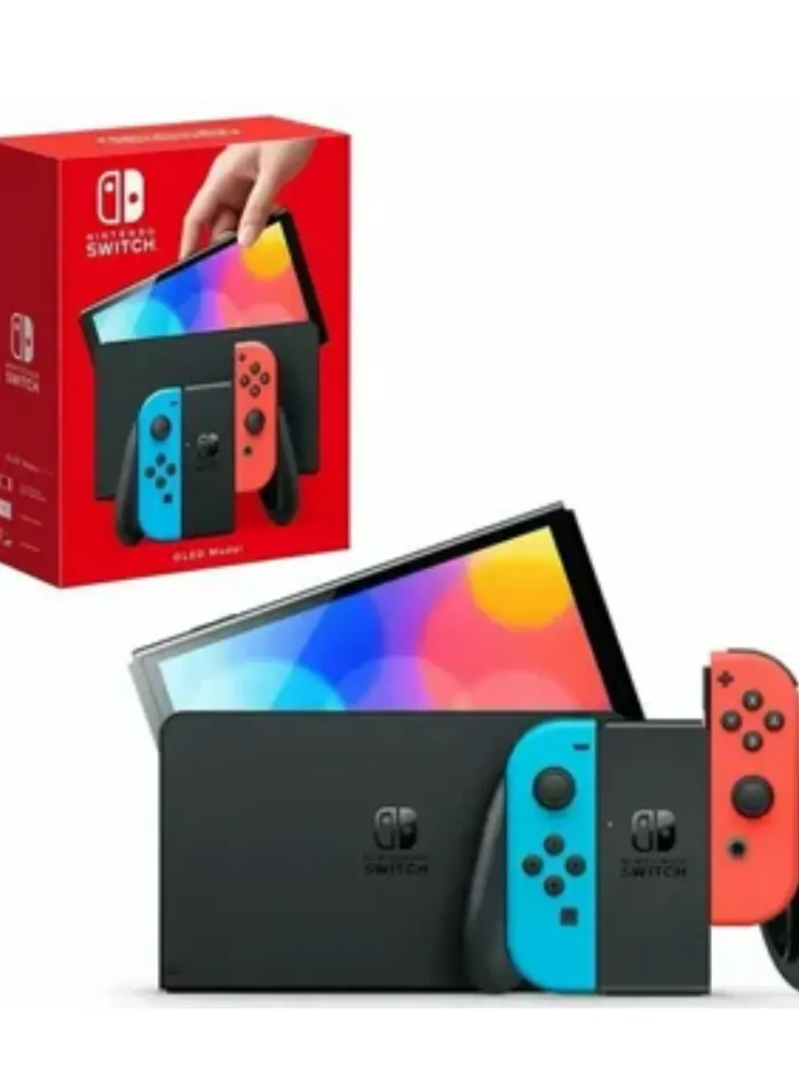 Nintendo Игровая приставка Switch OLED 64GB (неоновый красный неоновы…