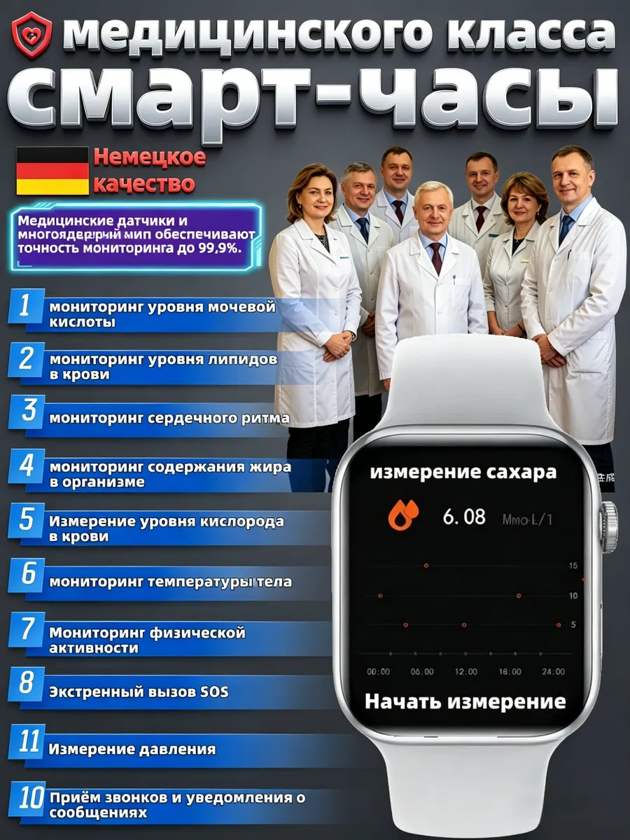 Умные часы точный мониторинг сахара давления SpO2 пульс Garmin 999409415 купить за 5 333 ₽ в интернет‑магазине Wildberries