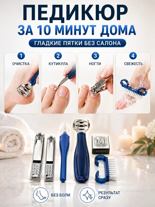 атося05 Набор для педикюра и ухода за ногами, синий, фото 2