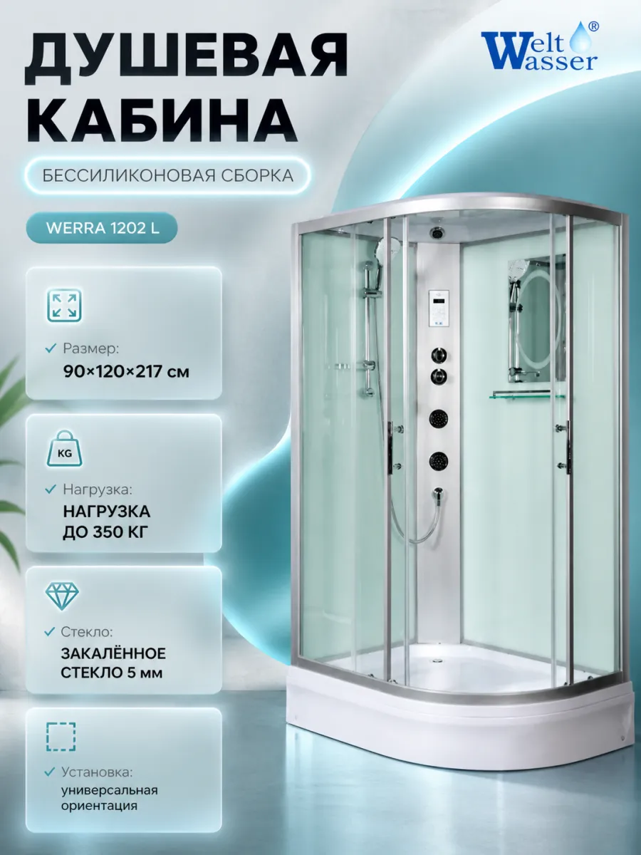Душевая кабина WERRA 1202 L С крышей