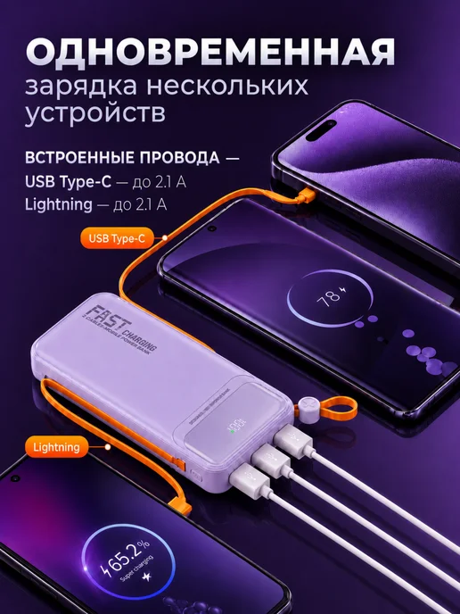 ZOMN Повербанк 30000mah внешний аккумулятор power bank, 30000 мАч, фото 2