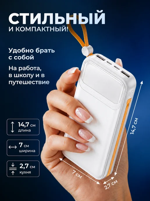 ZOMN Power bank 30000 мАч быстрая зарядка, 30000 мАч, фото 4